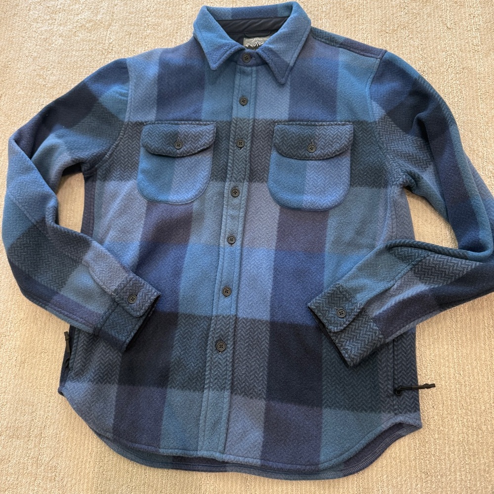 J. Crew Blue Fleece Plaid Shirt Jacket